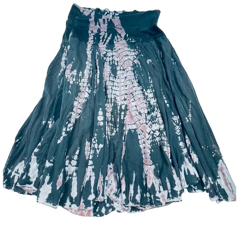 Cute Options Sz L Tie Dyed Maxi Skirt Boho Retro 80's Pull On Comfy Flowy - Picture 7 of 9